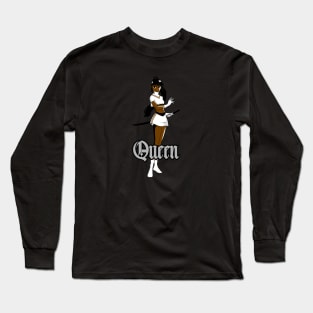 Anime Queen Brown Girl With sword Long Sleeve T-Shirt